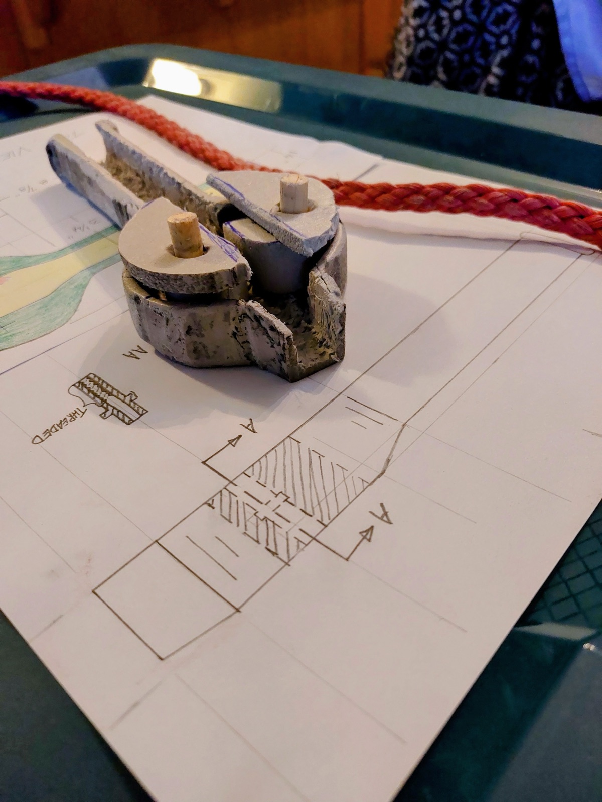 Early ideation sketches and prototyping for the Rope Cobra